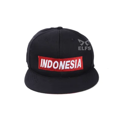 SNAPBACK MOTIF Topi Snapback Pria Simple Indonesia Canvas Drill Hitam 2 to2_simple_indonesia_hx_1