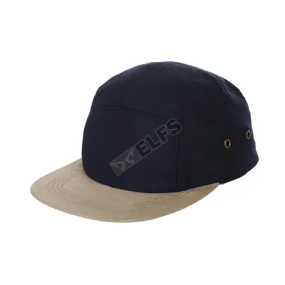 SNAPBACK POLOS Topi Snapback 5 Panel Twill Kombinasi Suede Biru Dongker 1 to2_topi_twill_5_panel_kombinasi_bd_0