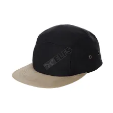 SNAPBACK POLOS Topi Snapback 5 Panel Twill Kombinasi Suede Hitam