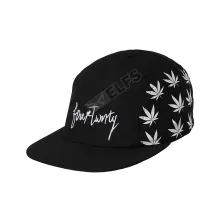 SNAPBACK MOTIF Topi Snapback 5 Panel Marijuana Fourtwenty Putih