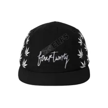 SNAPBACK MOTIF Topi Snapback 5 Panel Marijuana Fourtwenty Putih