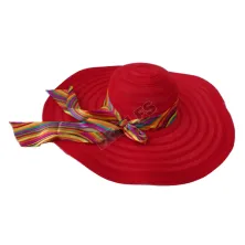 TOPI PANTAI WANITA Topi Pantai Wanita Big Merah Cabe