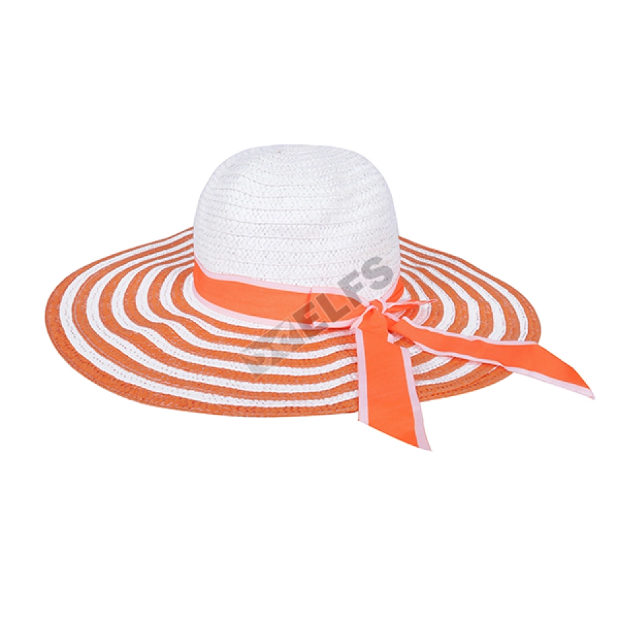 TOPI PANTAI WANITA Topi Pantai Wanita White List Orange 1 to2a_girl_big_whte_list_or_1_copy