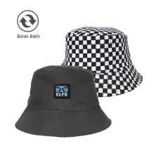 TOPI FEDORA / BUCKET TOPI BUCKET HAT REVERSIBLE CATUR ABU TUA