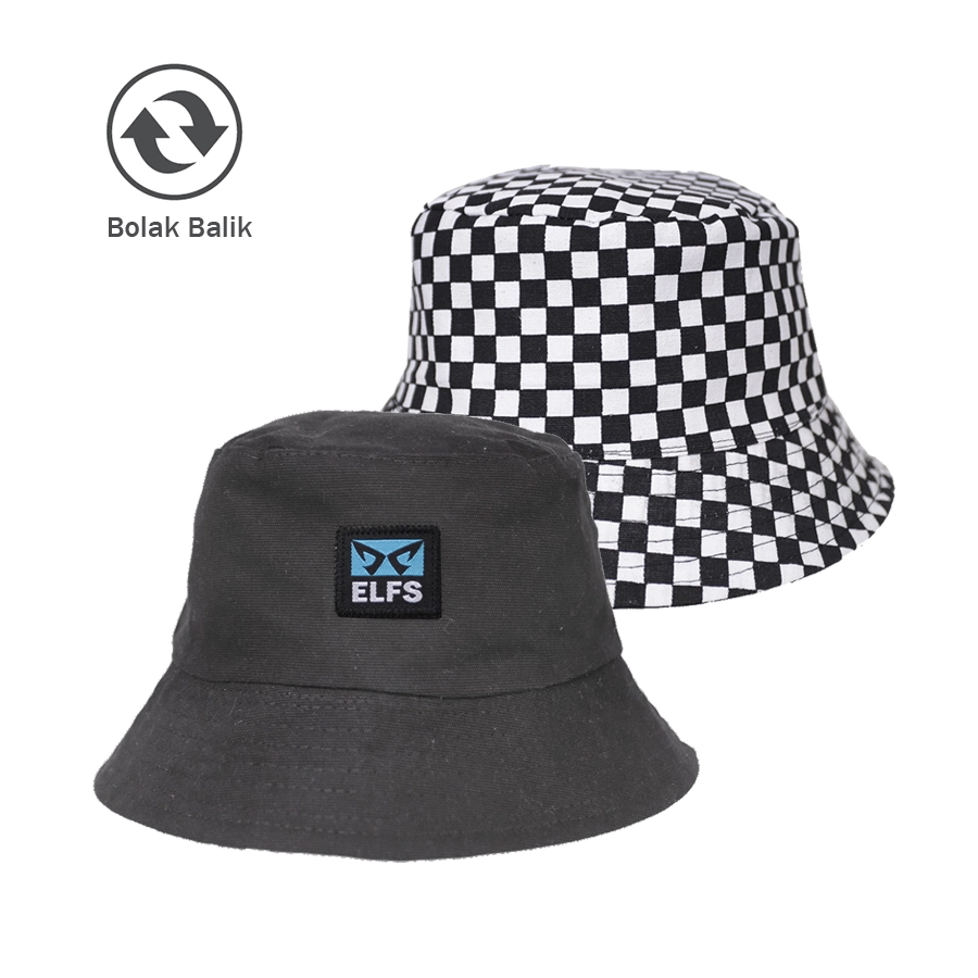 TOPI FEDORA / BUCKET TOPI BUCKET HAT REVERSIBLE CATUR ABU TUA 1 to2b_buckethat_reverseable_catur_at_0