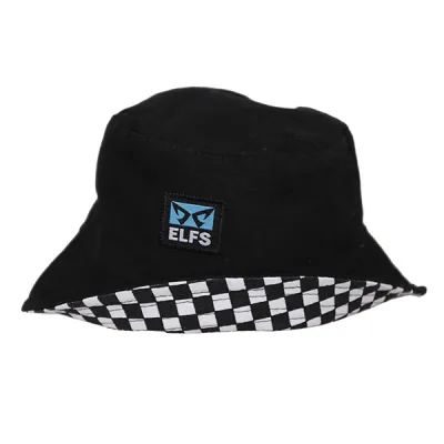 Topi Bucket Hat Reversible Catur Hitam TOPI FEDORA 