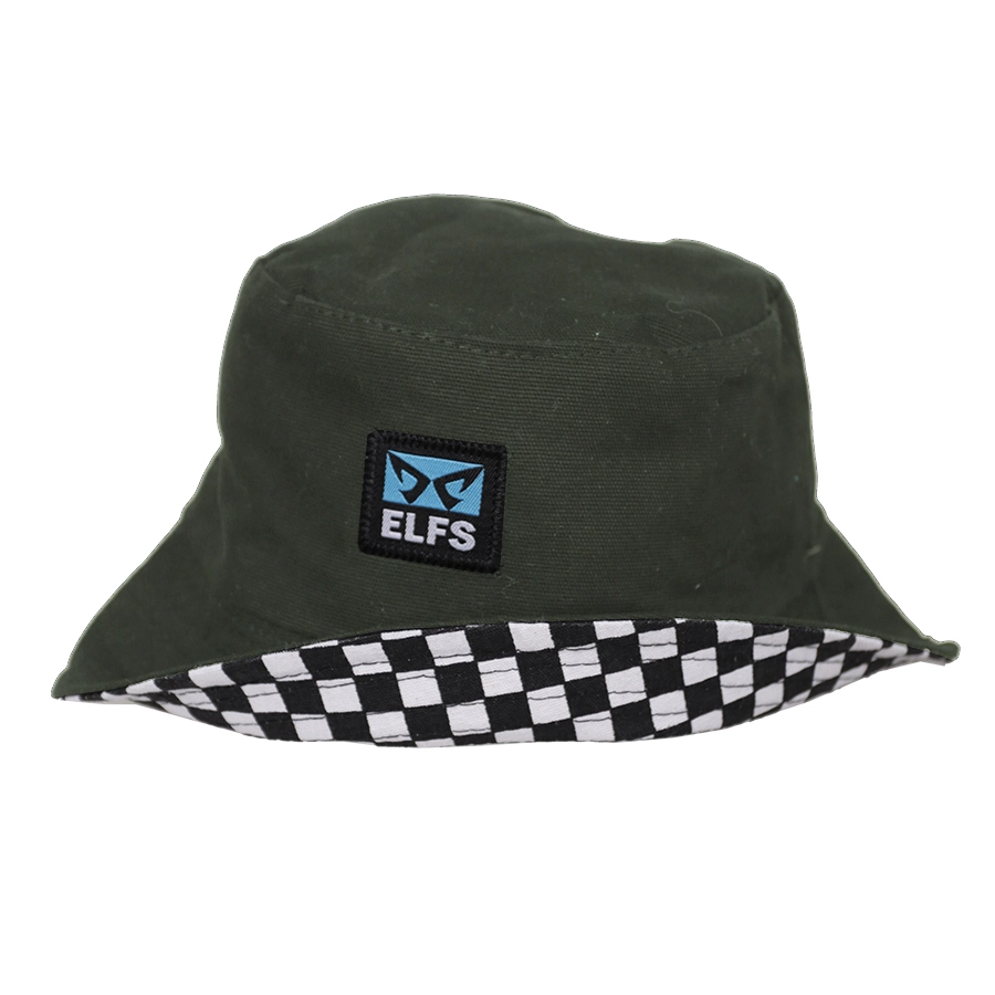 TOPI FEDORA / BUCKET TOPI BUCKET HAT REVERSIBLE CATUR HIJAU ARMY 3 to2b_buckethat_reverseable_catur_ia1