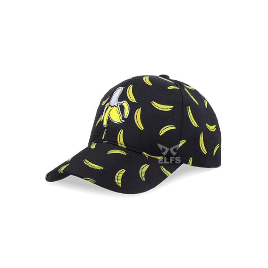 BASEBALL MOTIF Unisex Topi Baseball Twill Bordir Banana Hitam 1 to3_baseball_cap_bordir_banana_hx_0