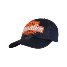 BASEBALL MOTIF Topi Baseball Bordir Texture Duration Biru Dongker