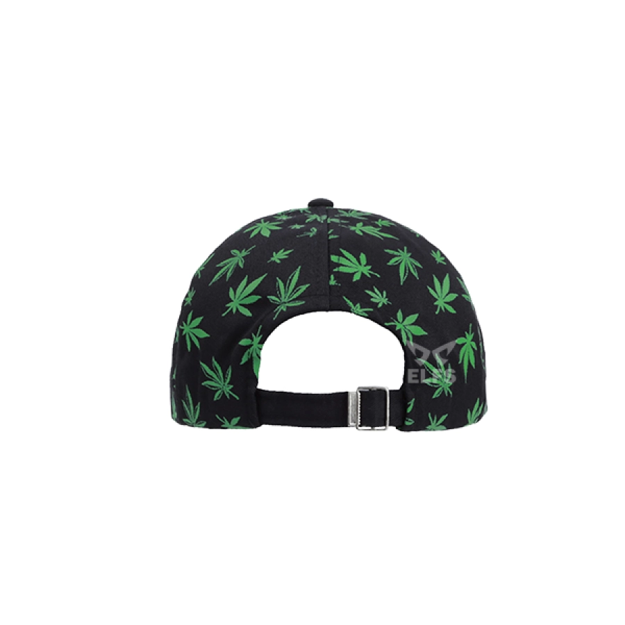 BASEBALL MOTIF Unisex Topi Baseball Twill Bordir Marijuana Hitam 3 to3_baseball_cap_bordir_marijuana_hx_2