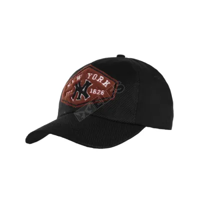 BASEBALL MOTIF Topi Baseball Bordir Texture Newyork HItam 1 to3_baseball_cap_bordir_newyork1