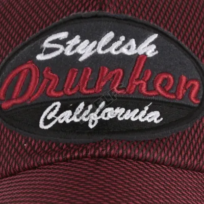 BASEBALL MOTIF Topi Baseball Bordir Texture Drunken Marun 3 to3_baseball_cap_bordir_stylish_drunken3