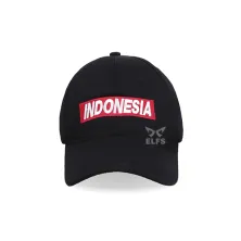 BASEBALL MOTIF Unisex Topi Baseball Twill Bordir Indonesia Hitam