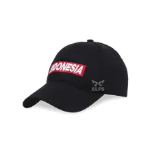 BASEBALL MOTIF Unisex Topi Baseball Twill Bordir Indonesia Hitam