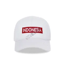 BASEBALL MOTIF Unisex Topi Baseball Twill Bordir Indonesia Putih