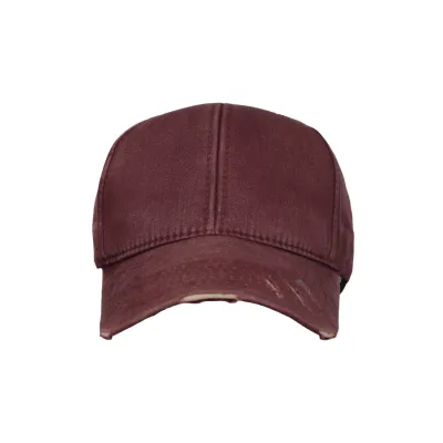 BASEBALL POLOS TWILL Topi Baseball Washed Ripped Vintage Cap Maroon 2 to3_baseball_ripped_washed_mo1