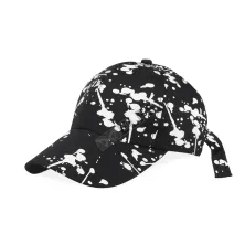 BASEBALL TALI PANJANG Unisex Topi Baseball Twill Panjang Belt Paint Putih Hitam