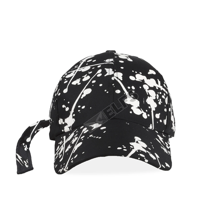 BASEBALL TALI PANJANG Unisex Topi Baseball Twill Panjang Belt Paint Putih Hitam 2 to3_baseball_tali_panjang_belt_paint_putih_hx_01_copy