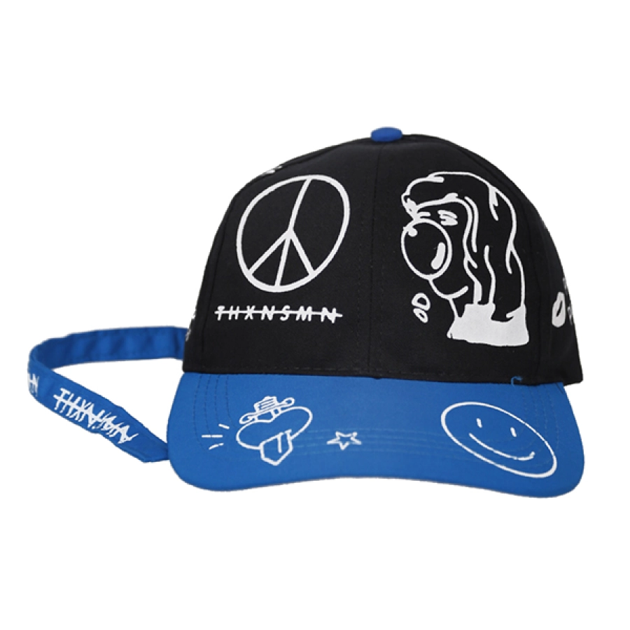 BASEBALL TALI PANJANG Elfs - Unisex Topi Baseball Basic Twill Panjang Paint Symbol Biru Tua 2 to3_baseball_tali_panjang_paint_symbol_bt1_copy