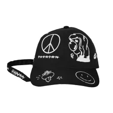 BASEBALL TALI PANJANG Unisex Topi Baseball Basic Twill Panjang Paint Symbol Hitam