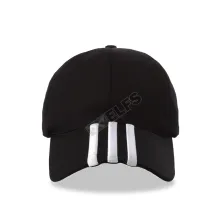 BASEBALL MOTIF Topi Baseball Twill Bordir 3 Stripe Hitam