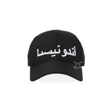 BASEBALL MOTIF Unisex Topi Baseball Twill Bordir Arab Indonesia Hitam