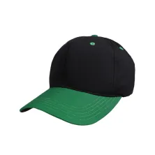 BASEBALL POLOS TWILL TOPI BASEBALL BASIC TWILL BASEBALL CAP HITAM KOMBINASI HIJAU TUA