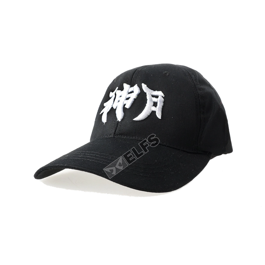 BASEBALL MOTIF Topi Baseball Unisex Twill Bordir Mandarin Dewa Bulan Hitam 1 to3_basic_twill_china_bulan_hx_0_copy