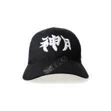 BASEBALL MOTIF Topi Baseball Unisex Twill Bordir Mandarin Dewa Bulan Hitam