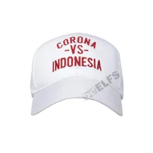 BASEBALL MOTIF ELFS  TOPI BASEBALL TWILL BORDIR CRNA VS INDONESIAN UNISEX CAP PUTIH