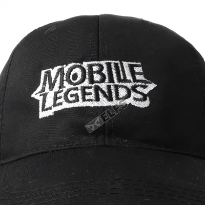 BASEBALL MOTIF Topi Baseball Unisex Twill Bordir MOBA Mobile Legends Hitam 4 to3_basic_twill_mobile_legends_hx_3_copy