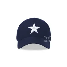 BASEBALL MOTIF Unisex Topi Baseball Twill Bordir Star Biru Dongker