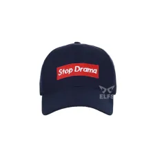 BASEBALL MOTIF Unisex Topi Baseball Twill Bordir Stop Drama Biru Dongker