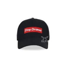 BASEBALL MOTIF Unisex Topi Baseball Twill Bordir Stop Drama Hitam