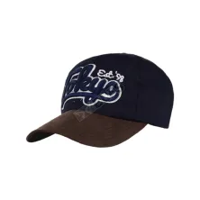 BASEBALL MOTIF Topi Baseball Bordir Suede Tokyo Biru Dongker