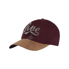 BASEBALL MOTIF Topi Baseball Bordir Suede Live Maroon