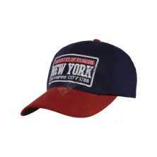 BASEBALL MOTIF Topi Baseball Bordir Suede Newyork Biru Dongker