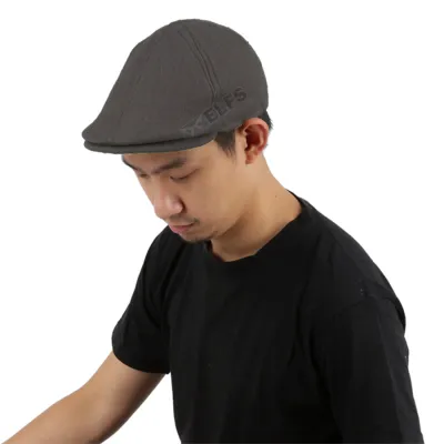 TOPI PELUKIS Topi Pelukis Flatcap Fleece Painter Pelukis Hat Abu - Abu<br> 2 to3_fleece_painter_aa1