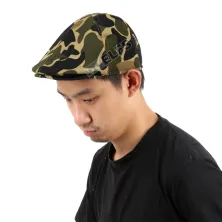 TOPI PELUKIS Topi Flatcap Painter Fleece Army Coklat Muda