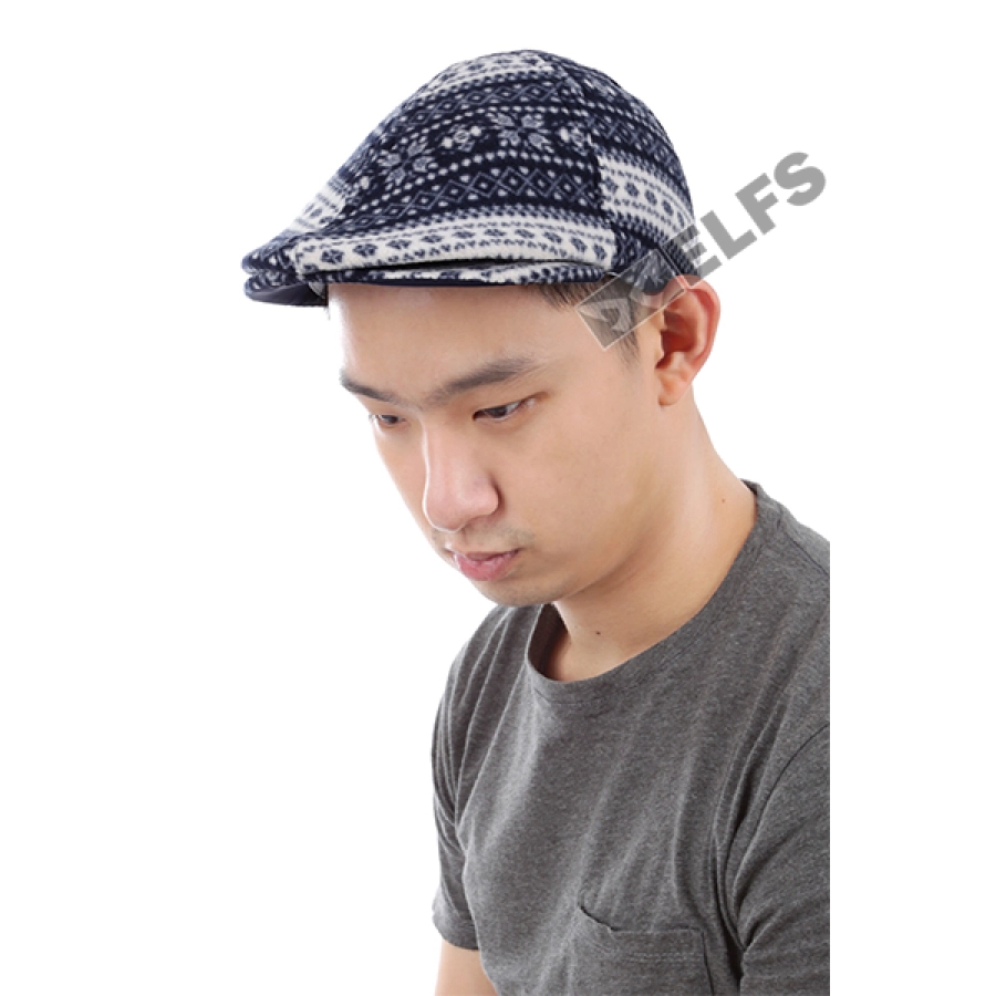 TOPI PELUKIS Topi Flatcap Painter Fleece Christmas Biru dongker 2 to3_fleece_painter_christmas_bd_1