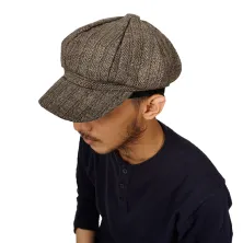 TOPI PELUKIS Newsboy Cap Wool Premium Apolo Hat Topi Pet Pria Dewasa Mario Bross Import Coklat Muda