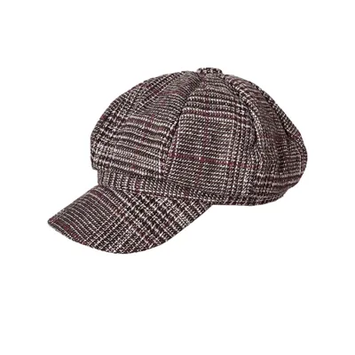 TOPI PELUKIS Newsboy Cap Wool Premium Apolo Hat Topi Pet Pria Dewasa Mario Bross Import Coklat Tua 1 to3_import_apolo_garis_ct0