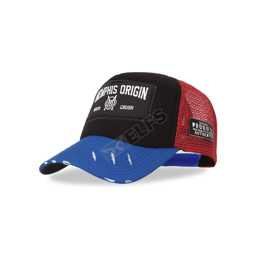 Topi Baseball Pria Jala Sobek Premium Memphis Drill Hitam
