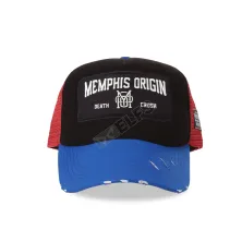 BASEBALL MOTIF Topi Baseball Pria Jala Sobek Premium Memphis Drill Hitam