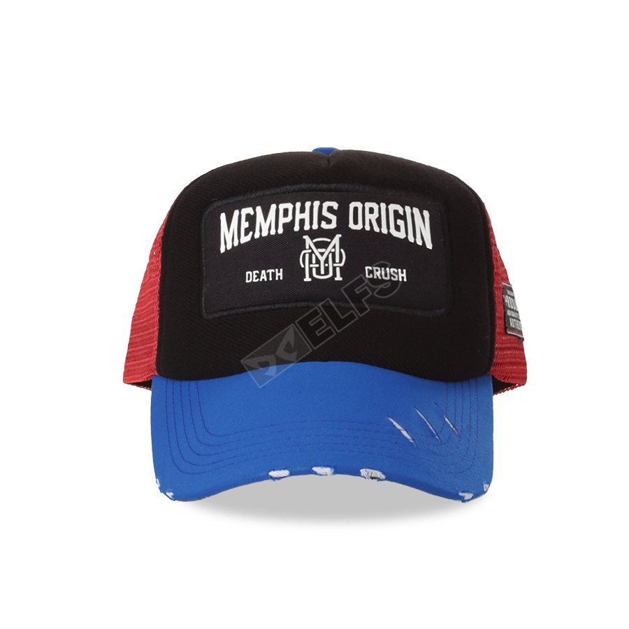 BASEBALL MOTIF Topi Baseball Pria Jala Sobek Premium Memphis Drill Hitam 2 to3_jala_sobek_premium_memphis_hx_01