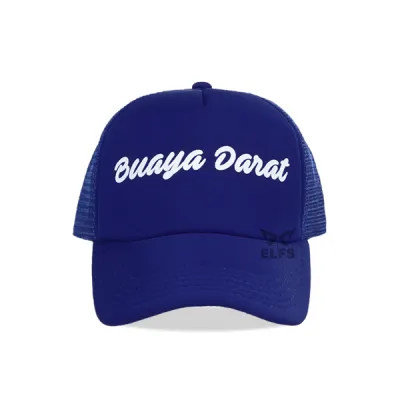 BASEBALL MOTIF Topi Trucker Jaring Pria Buaya Darat Drill Biru Tua 2 to3_jaring_buaya_darat_bt_1