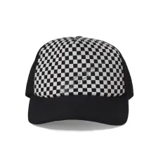 BASEBALL MOTIF Topi Trucker Jaring Baseball Catur Hitam