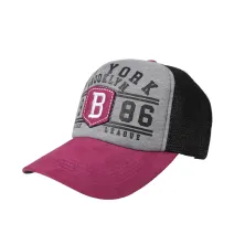 BASEBALL MOTIF Elfs  Topi Jaring Baseball Sablon 2 Impor Unisex Trucker Cap Newyork Abu Muda