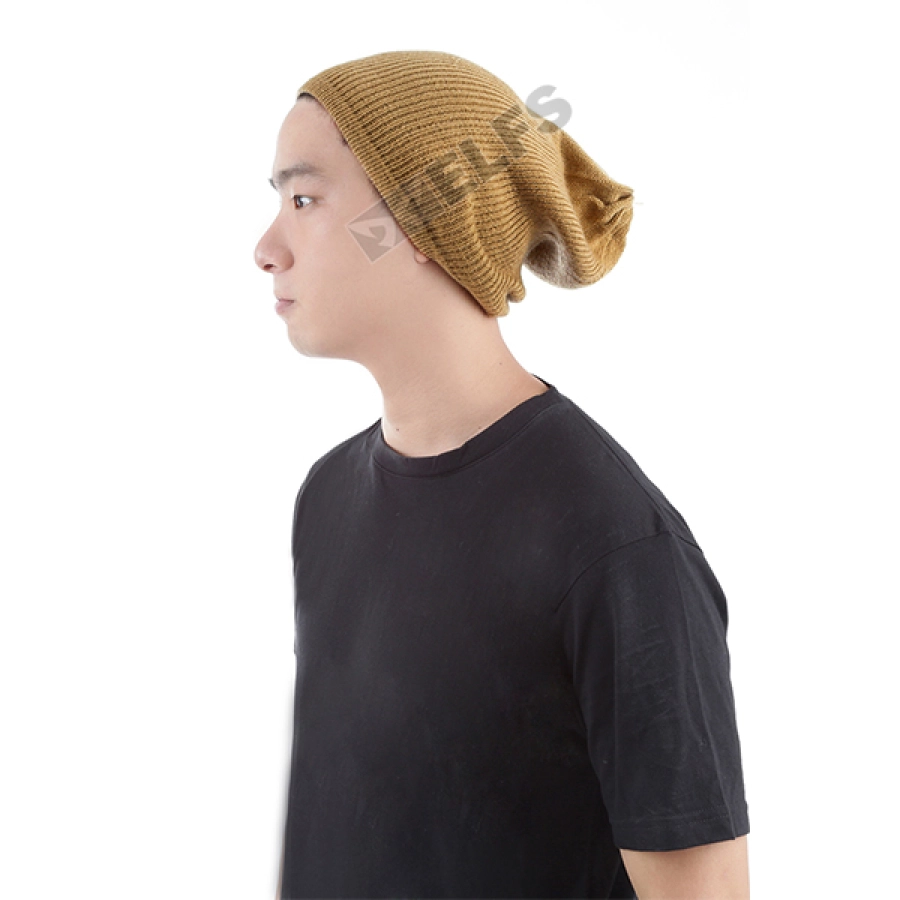 KUPLUK BEANIE HAT KUPLUK RAJUT POLOS COKLAT MUDA 2 to3_kupluk_rajut_polos_cm1