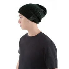 KUPLUK Beanie Hat Kupluk Rajut Polos Hijau Tua